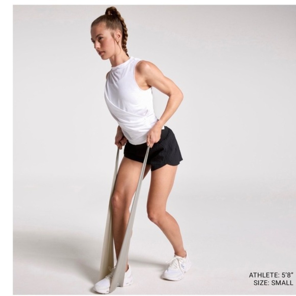 New‎ CALIA Wrap Front Tissue Tank Pure White XS Sleeveless Yoga Barre Activewear